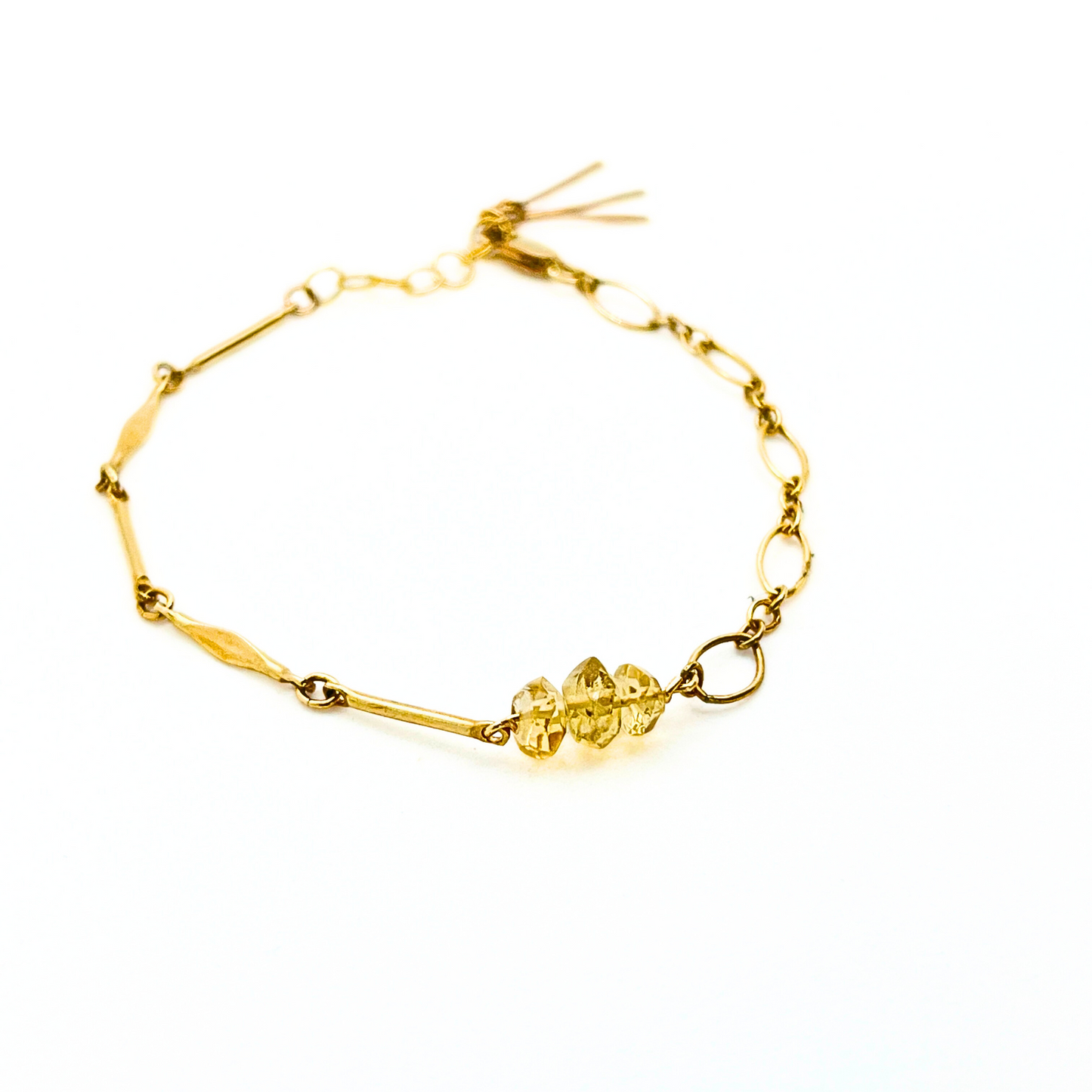 Mixed Link Faceted Stone Bracelet