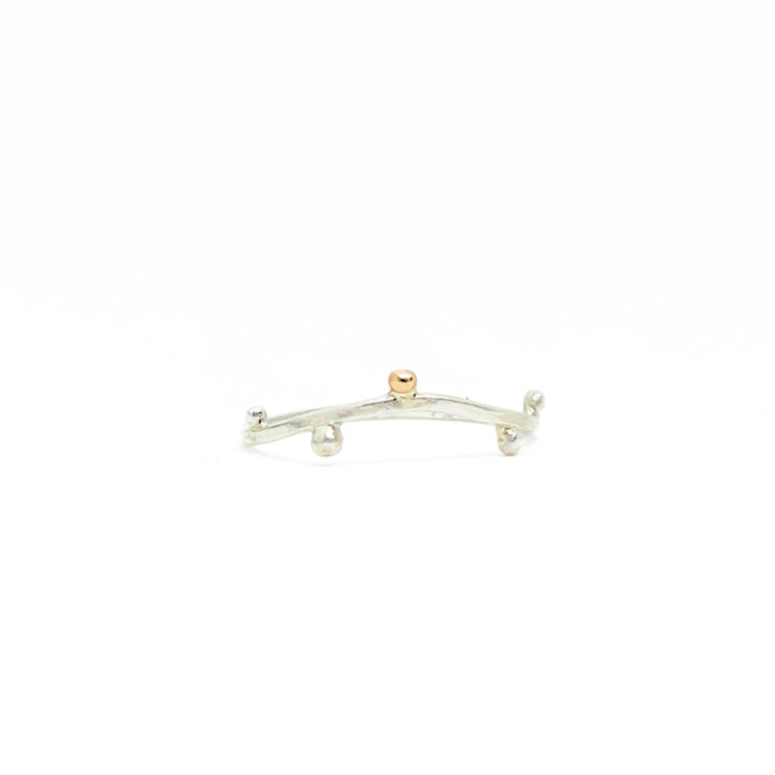 Silver and 14K Gold Dewdrop Ring