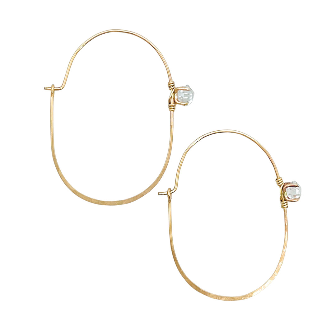 Herkimer Diamond Oval Hoops