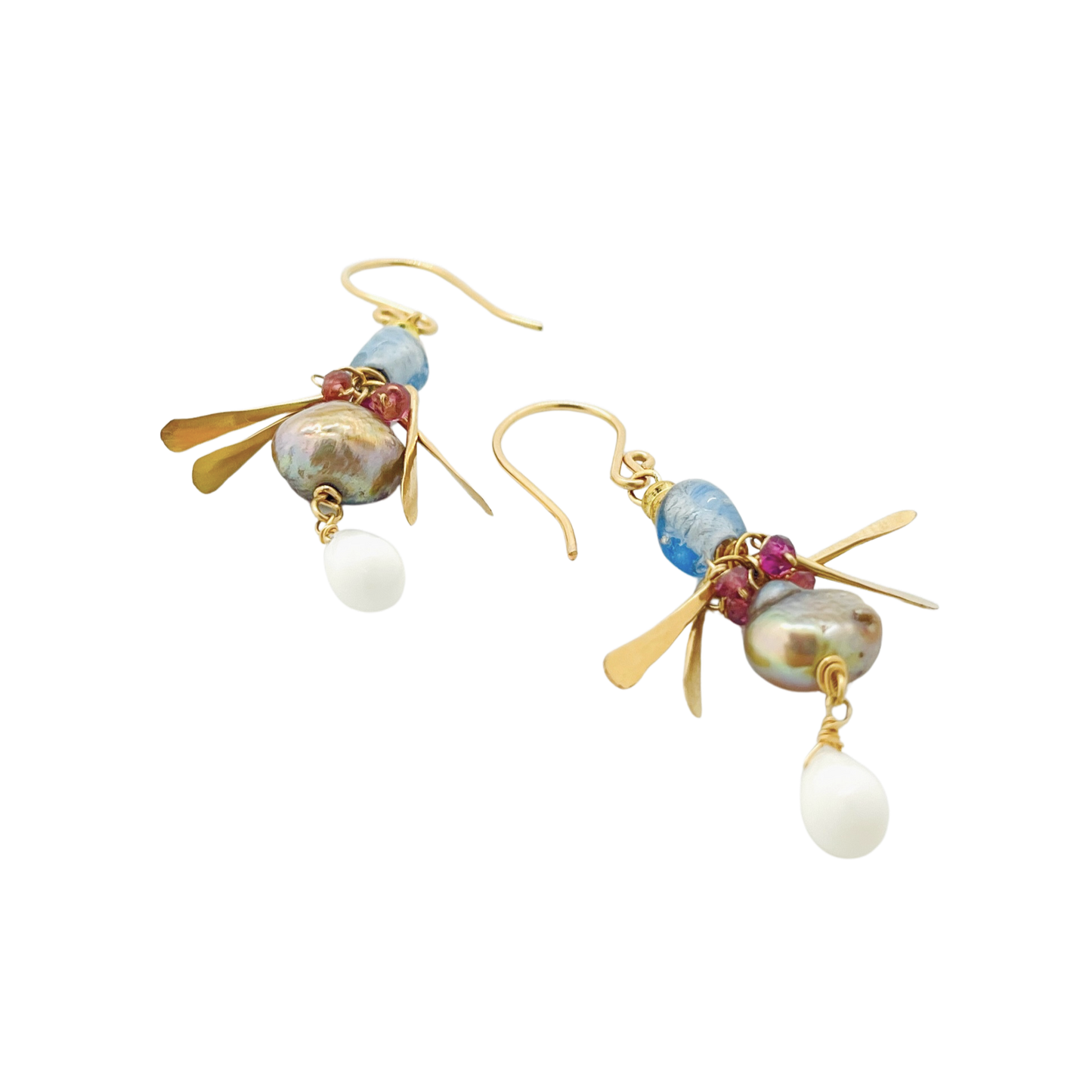 Freshwater Pearl, Glass, Garnet and Coral