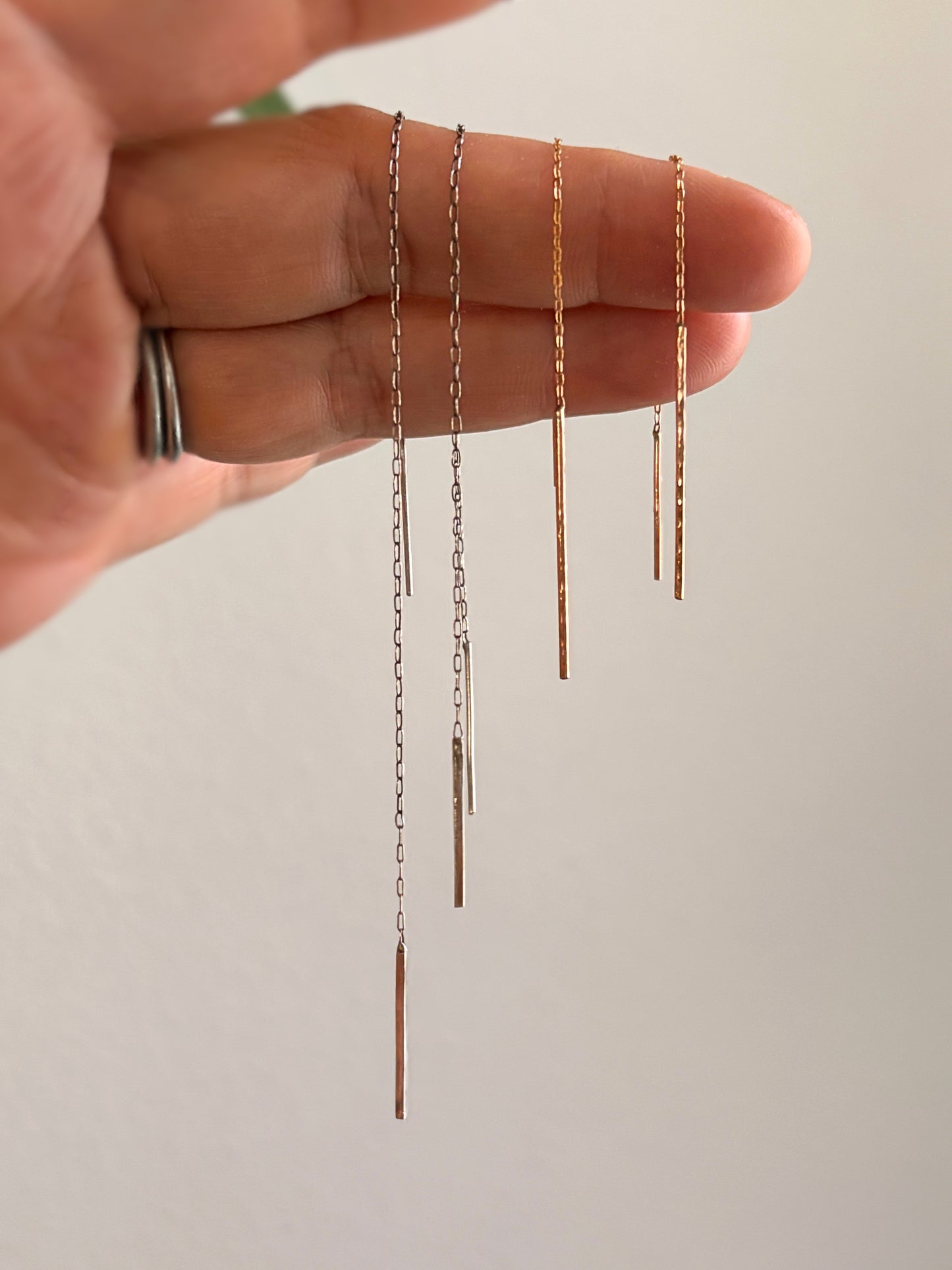 Linear Rain Threader Earrings