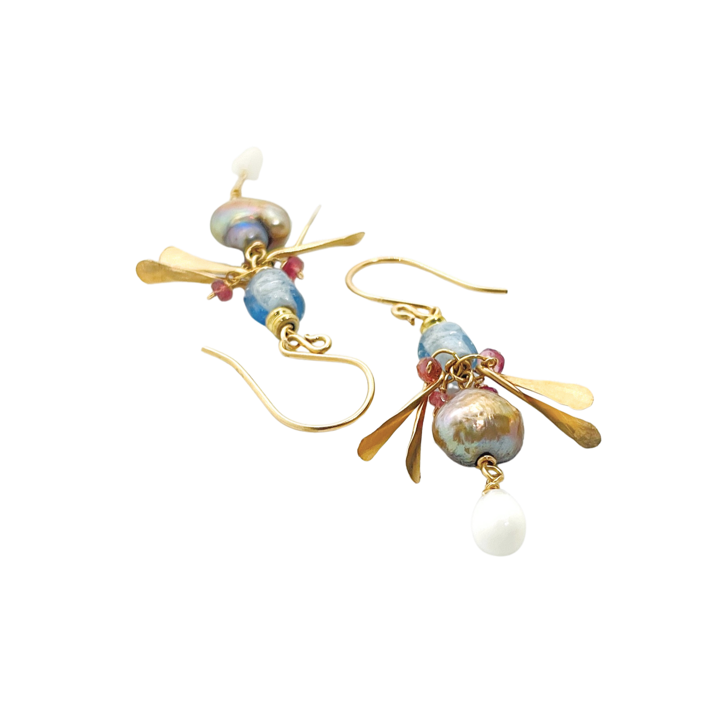 Freshwater Pearl, Glass, Garnet and Coral