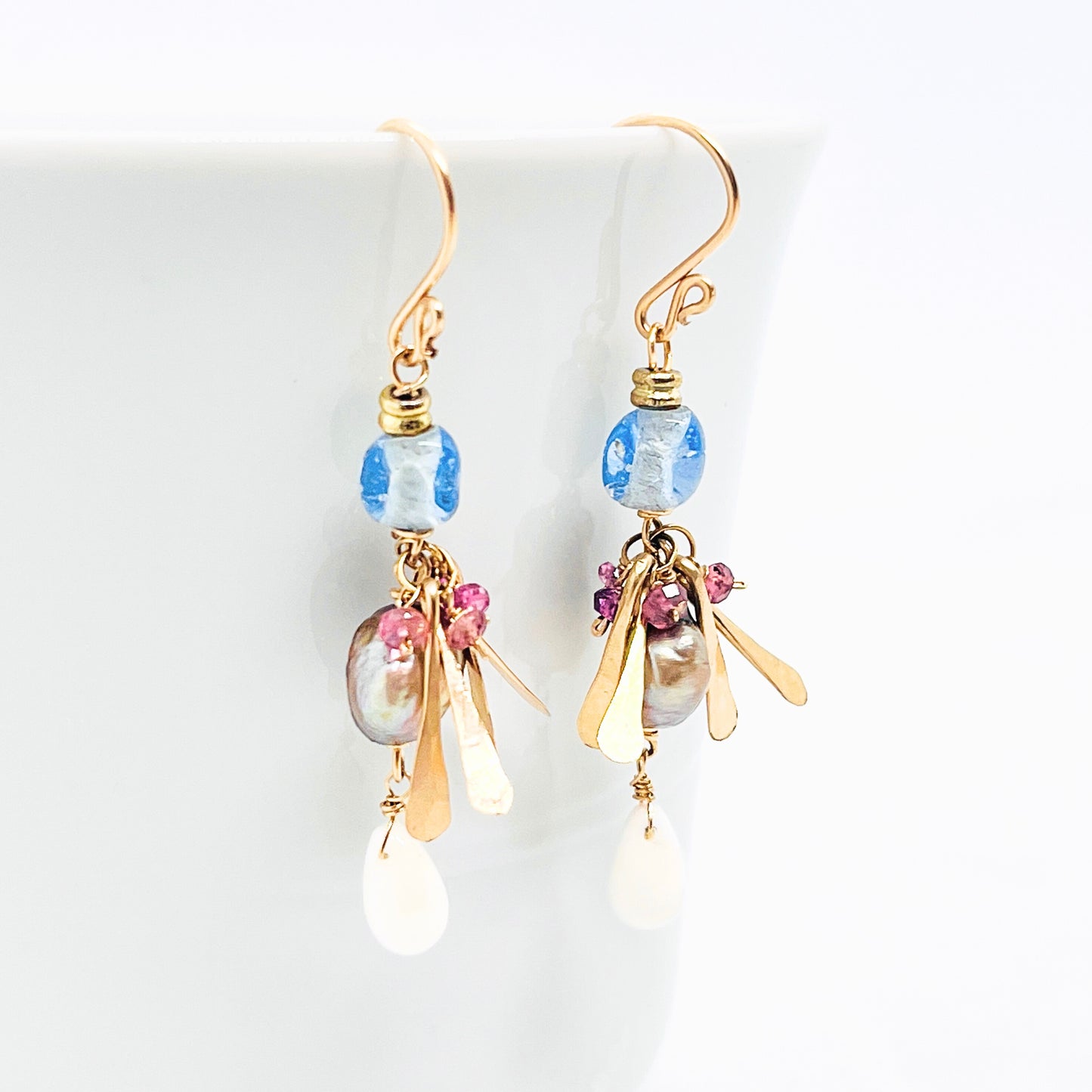 Freshwater Pearl, Glass, Garnet and Coral