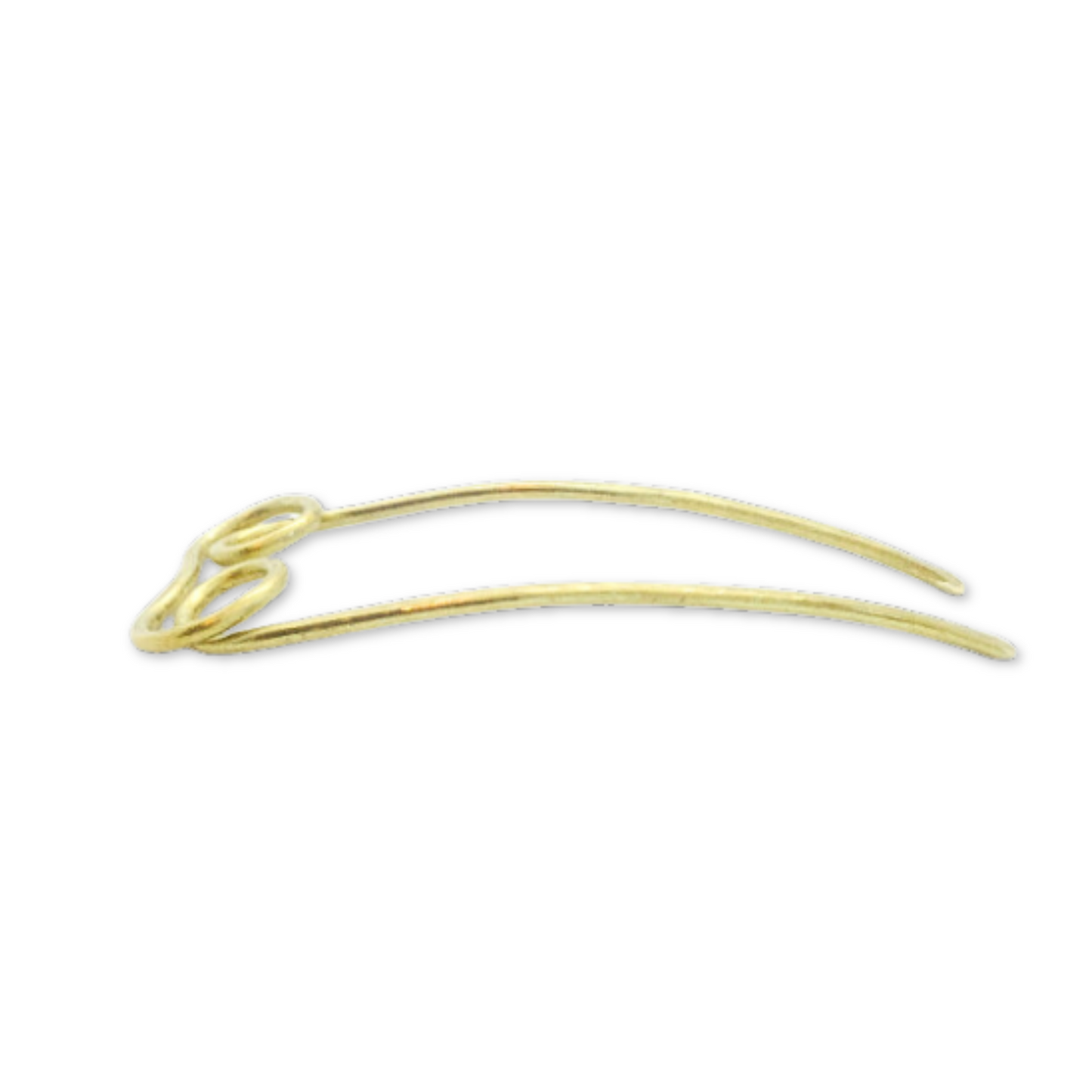 Double Loop Hammered Brass Hair Pin