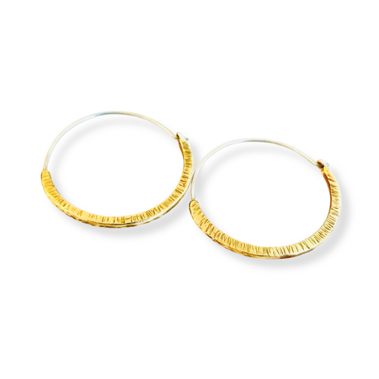 Sun Ray Two-Tone Infinity Hoops