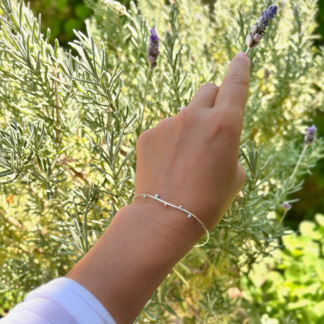 Silver and 14k Gold Dewdrop Hook and Eye Bracelet