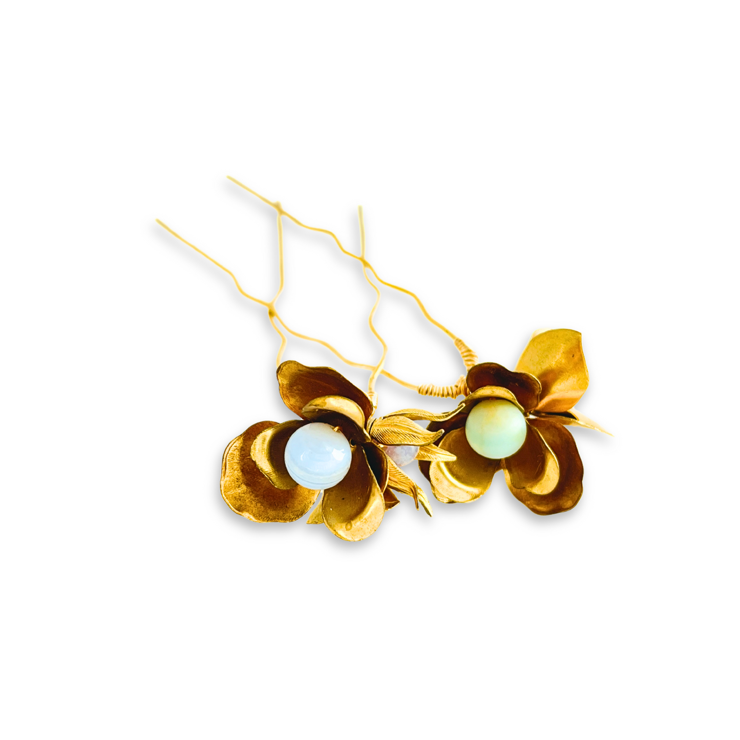 Shown with the Bloom Trio Hair Pin with Chrysoprase