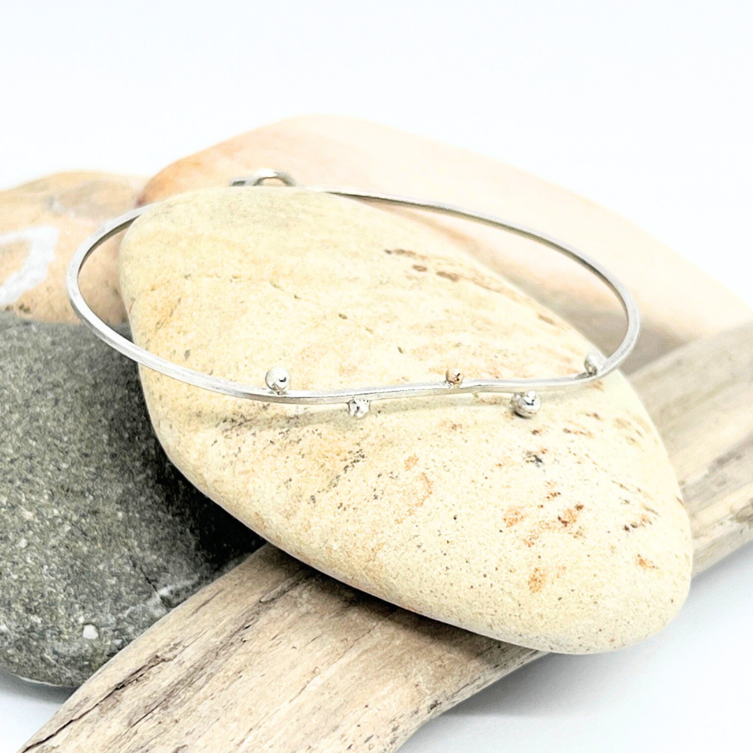 Silver and 14k Gold Dewdrop Hook and Eye Bracelet