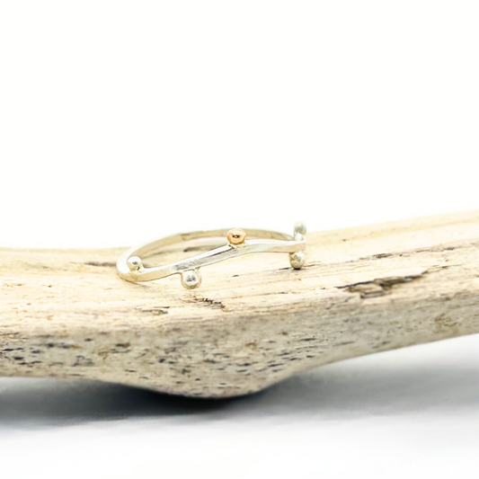 Silver and 14K Gold Dewdrop Ring