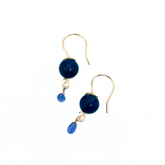 Gold Waterfall Earrings With Faceted Gem Drop