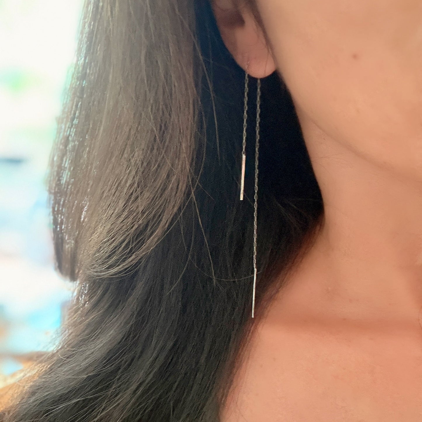 Linear Rain Threader Earrings
