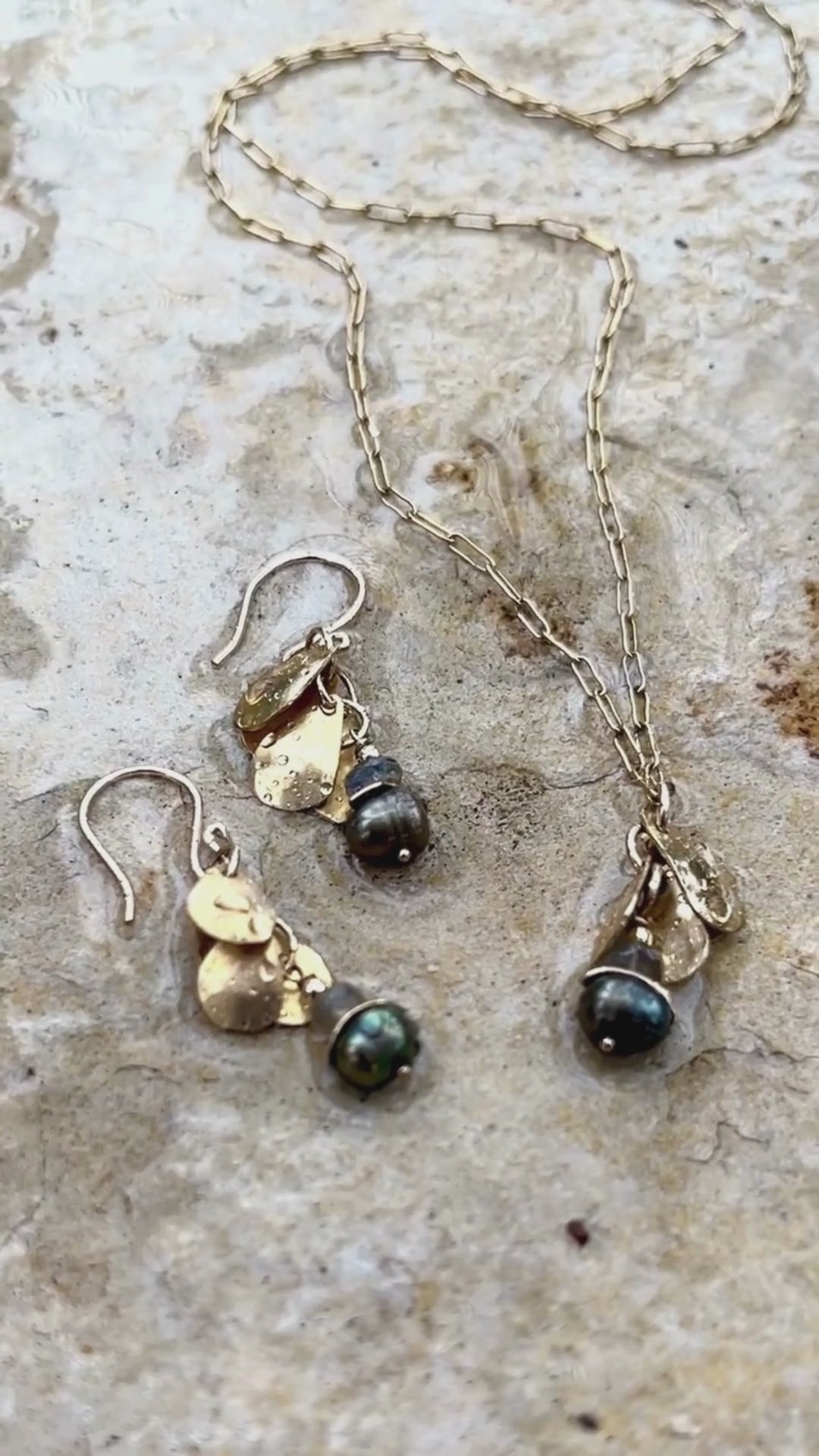 Shown with the peacock freshwater pearl and labradorite earrings. Sold separately.